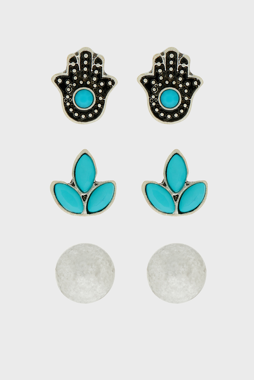 

Женские серебристые серьги HAND TURQ STUD (3 пары) Accessorize OS 881813