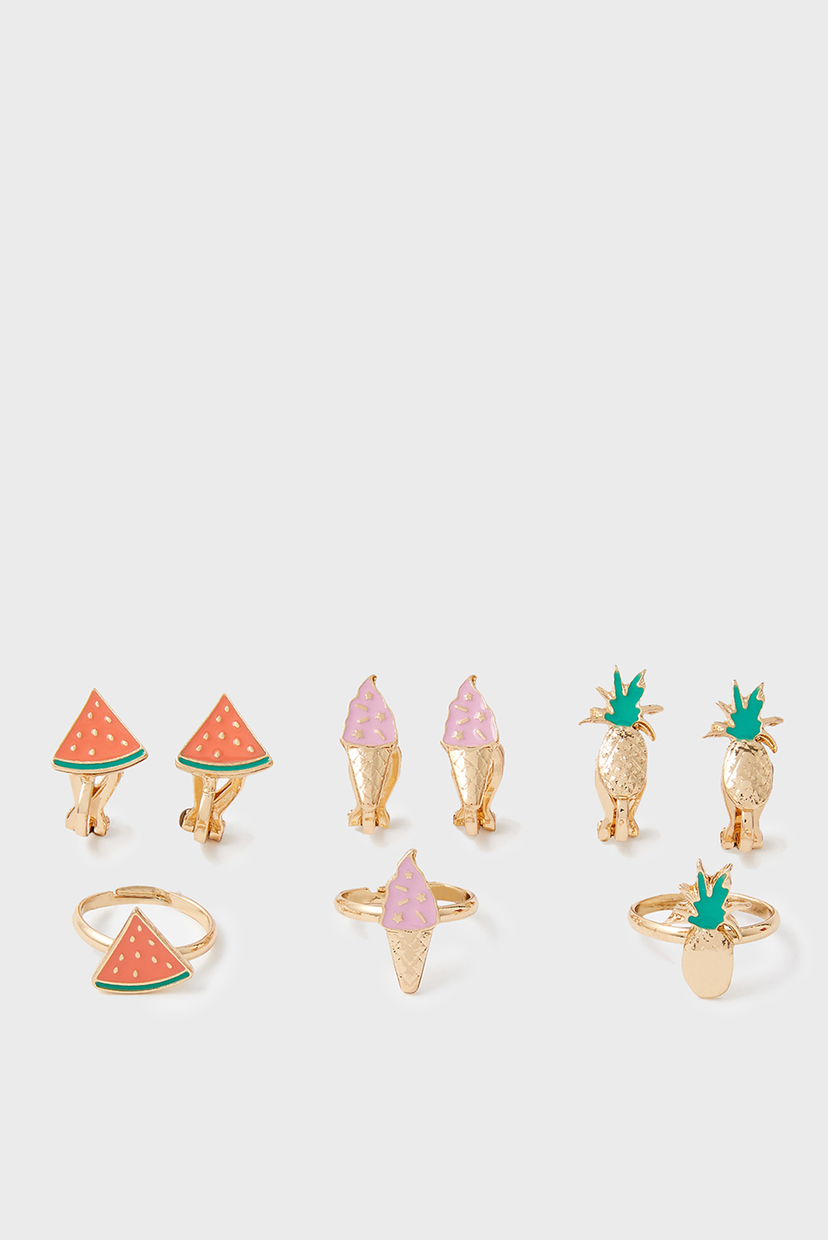 

Детский набор украшений (клипсы, кольца) FRUIT CLIP ON EARRIN Accessorize OS 183177