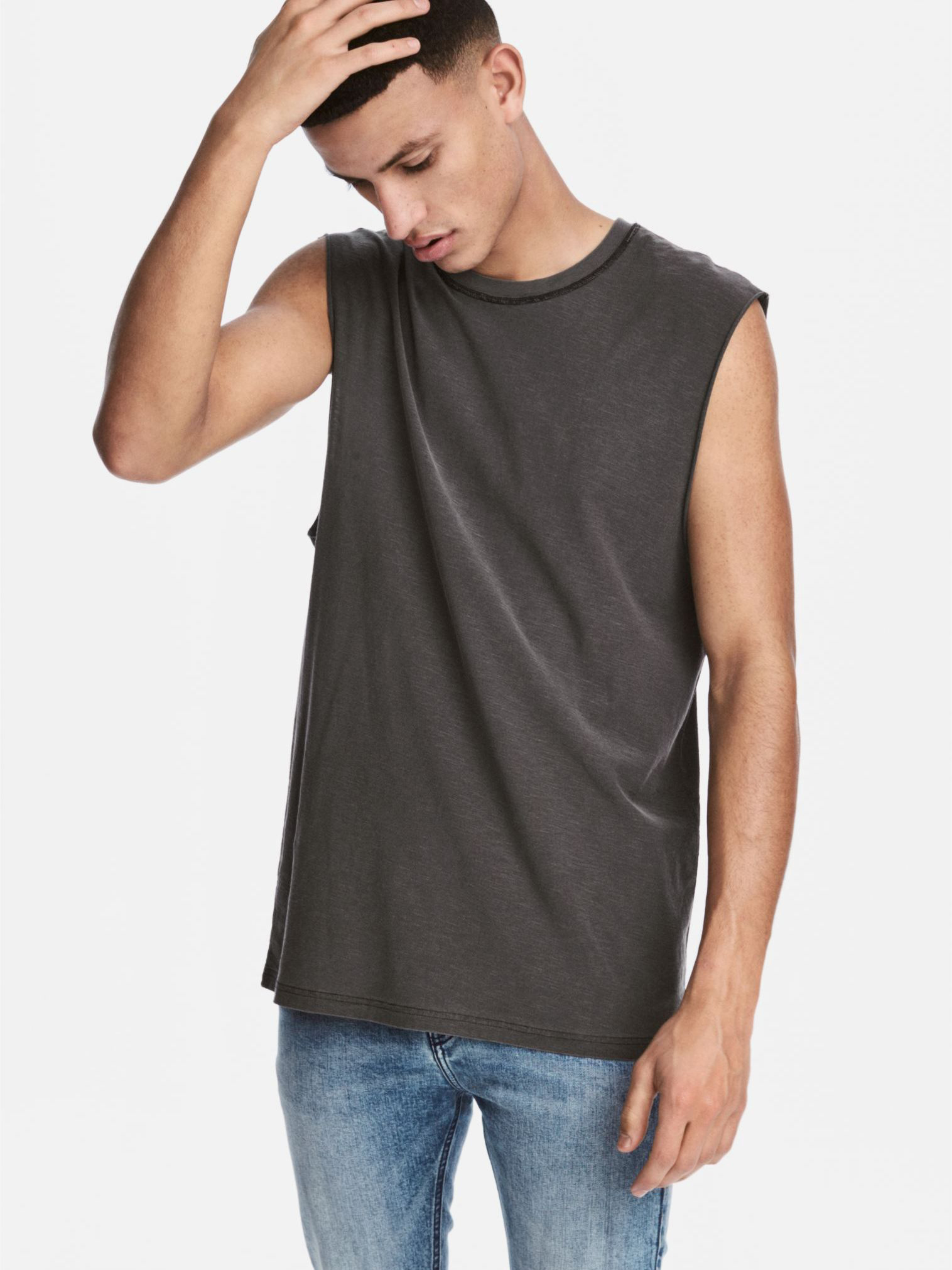 

Майка H&M 0482615-5 S Темно-серая (СА2000001483220)