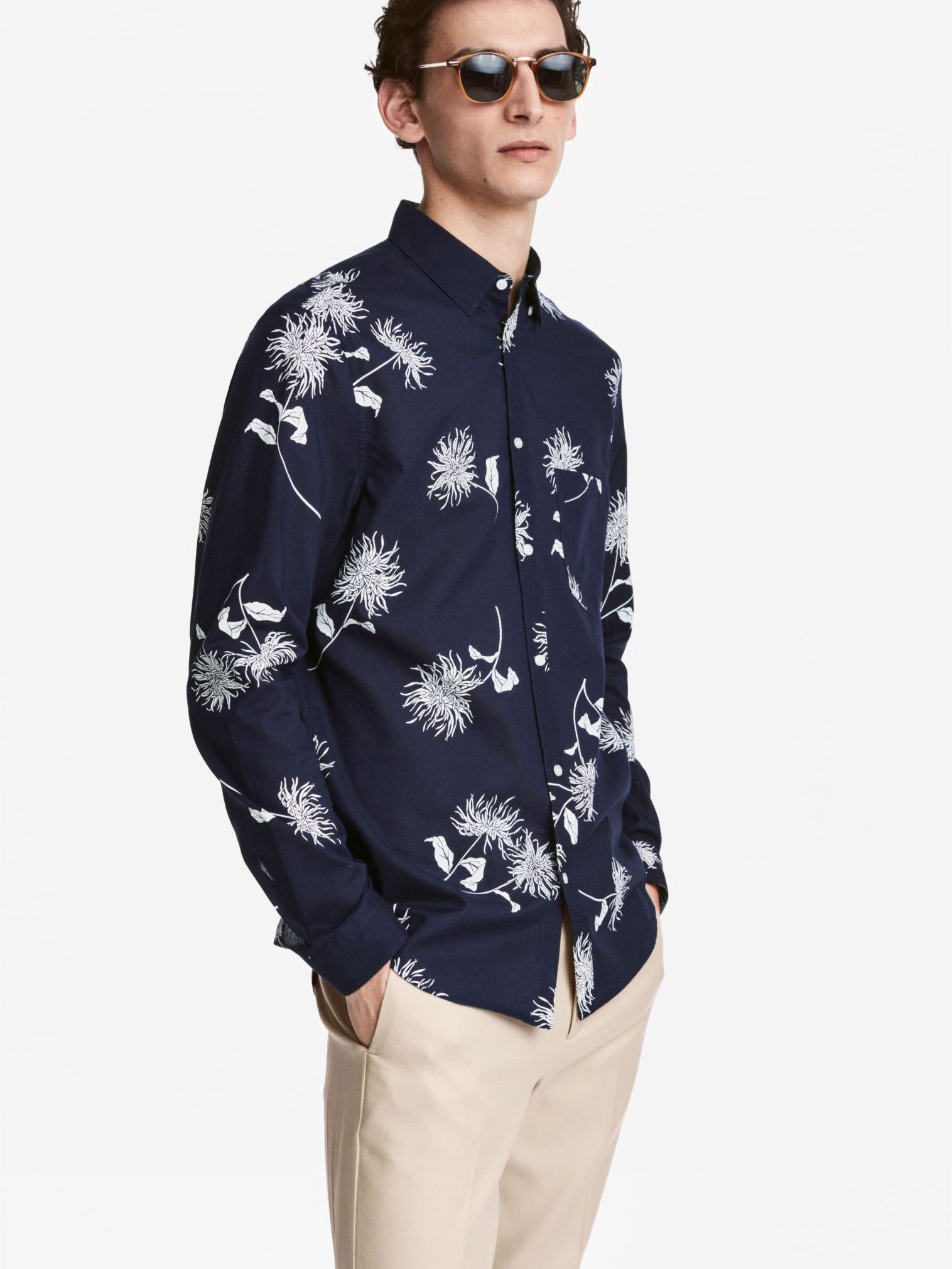 

Рубашка H&M 03-0451041-5 S Синий (СА2000001487273)