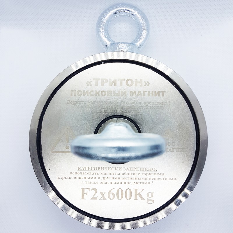 

Поисковый магнит ТРИТОН F2x600 двухсторонний (Сила на отрыв до 800кг)