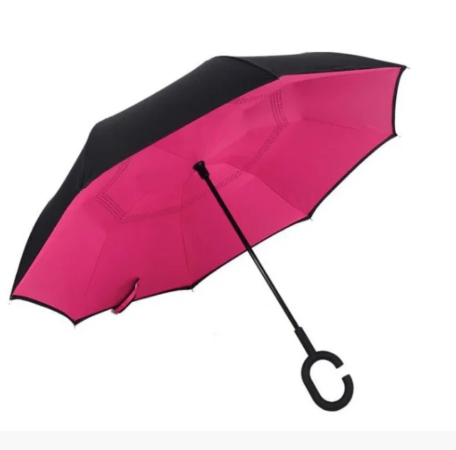 

Ветрозащитный зонт Up-Brella антизонт Зонт обратного сложения Розовый 2