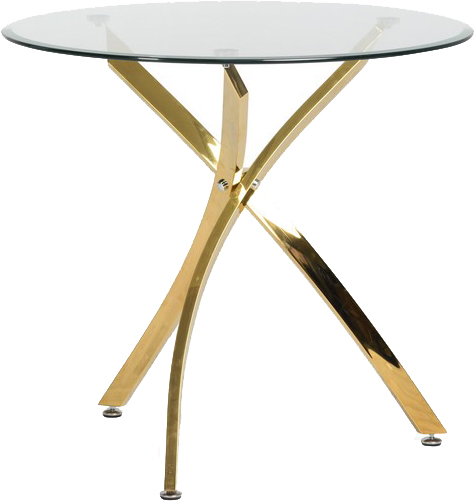 

Стол обеденный Vetro Mebel T-317 Прозрачный+золото T-317-clear/gold