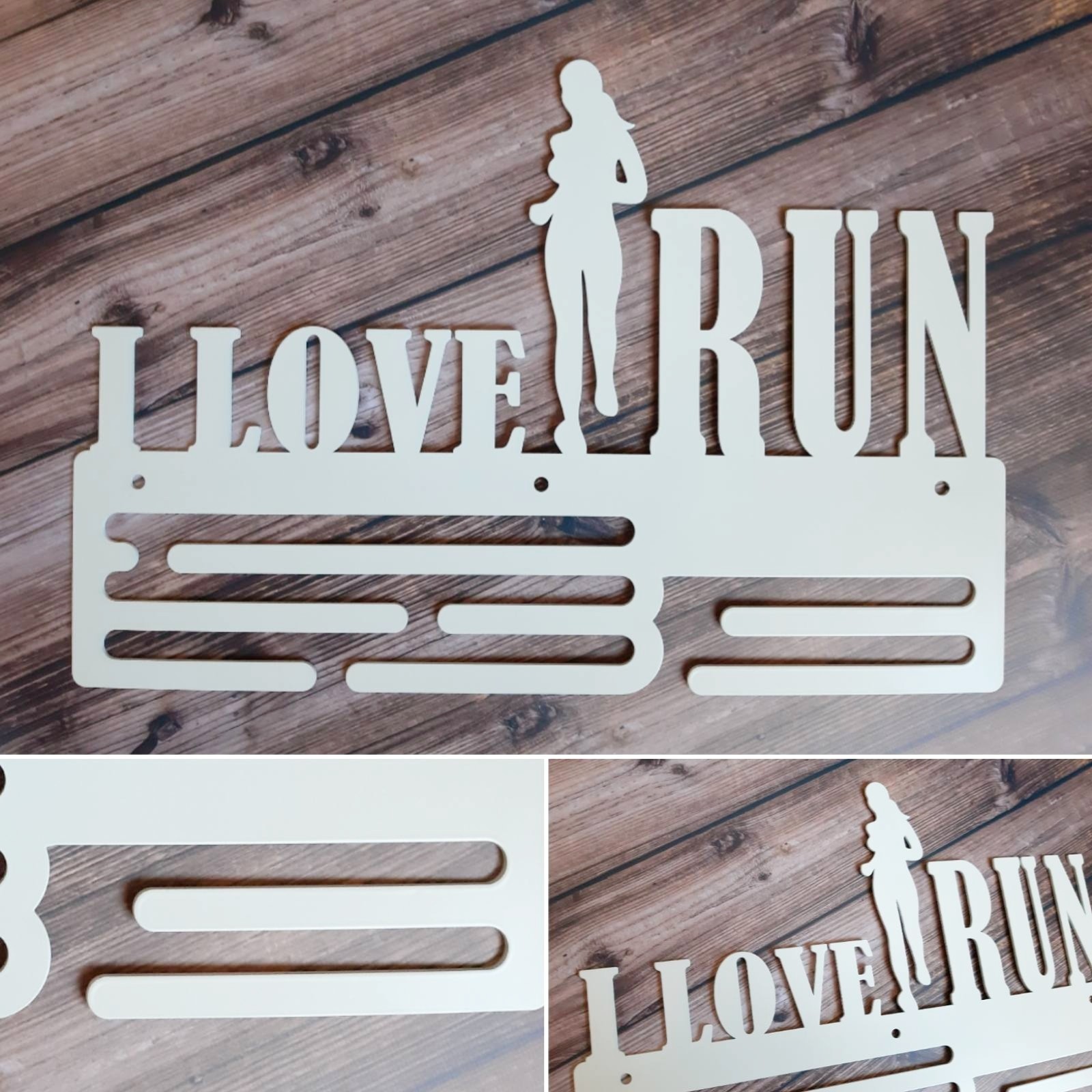 

Медальница "КТМ" I LOVE RUN №1 (женская) Стальная (белый)