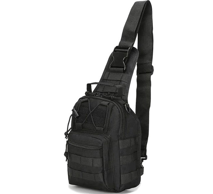 

Однолямочный тактический рюкзак, городская военная сумка Tactical на 7 л Black (095-black)
