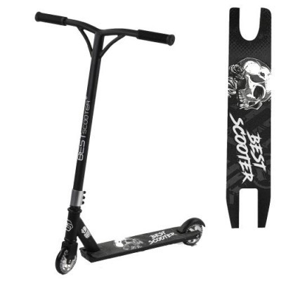

Трюковый Самокат Best Scooter с усиленной рамой, колеса PU D=10см, ABEC7, подножка, до 80кг, Sculp черный
