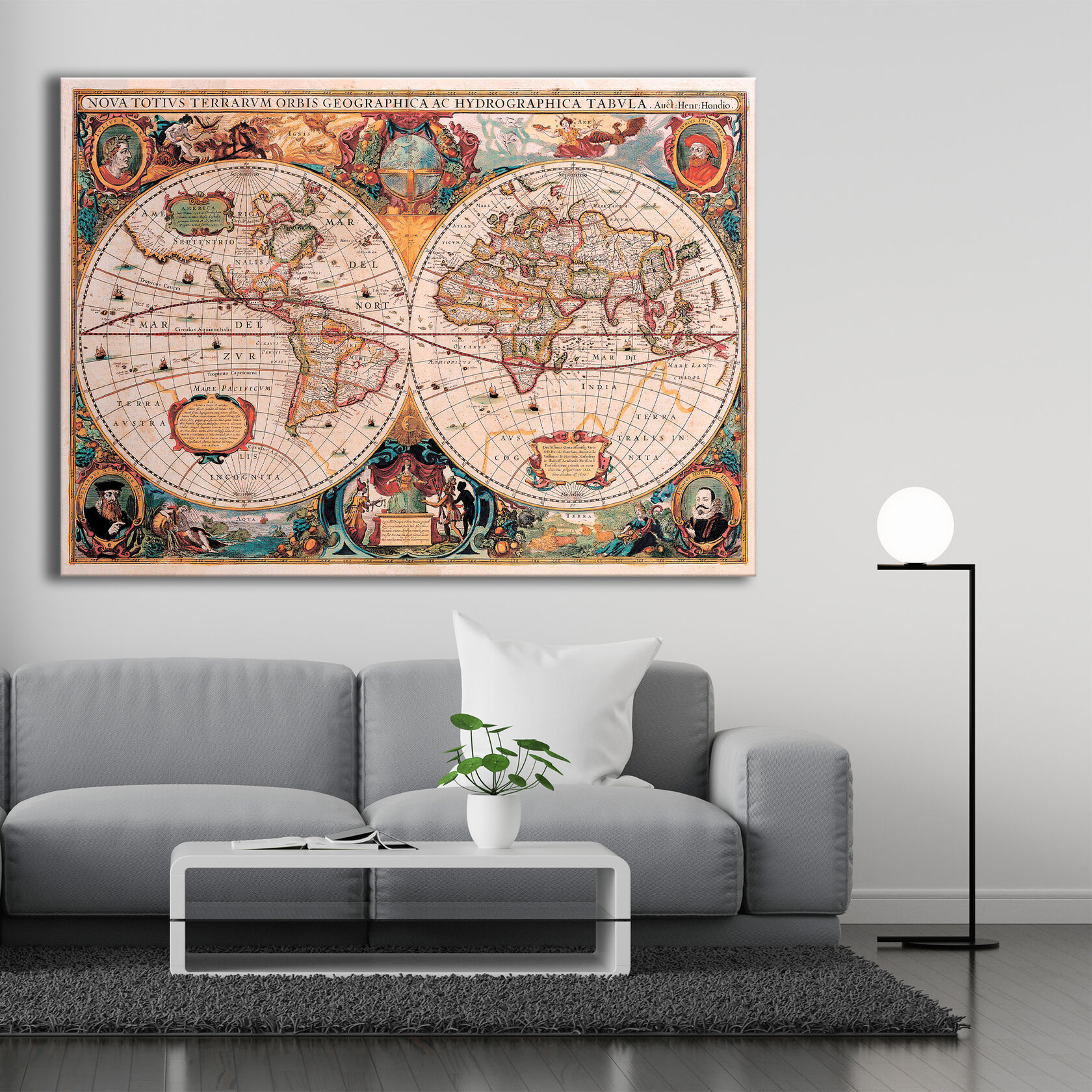 

Картина на холсте World map (II) 80х110 см