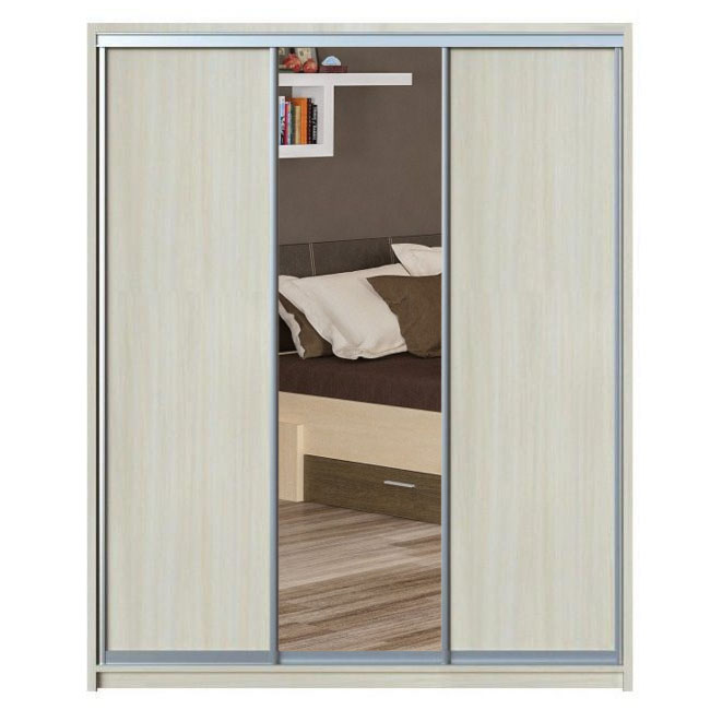 

Шкаф-купе Zevs Трехдверный ДСП+Зеркало ШК-5 180х45х240 дуб молочный