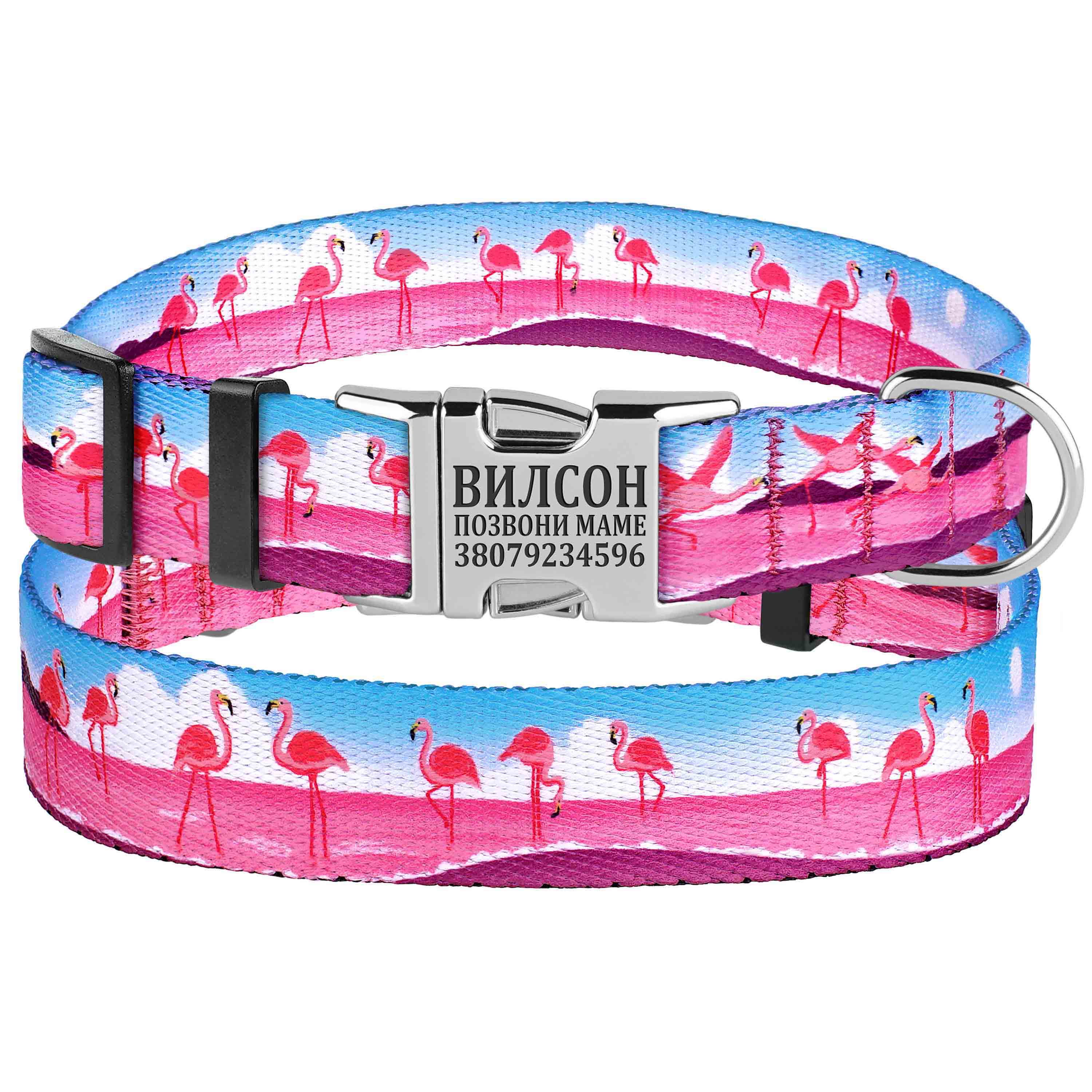 

Ошейник для cобак BronzeDog Urban Travel Нейлоновый c Металлической Пряжкой Фламинго 25 мм 43-66 см (38/1207)