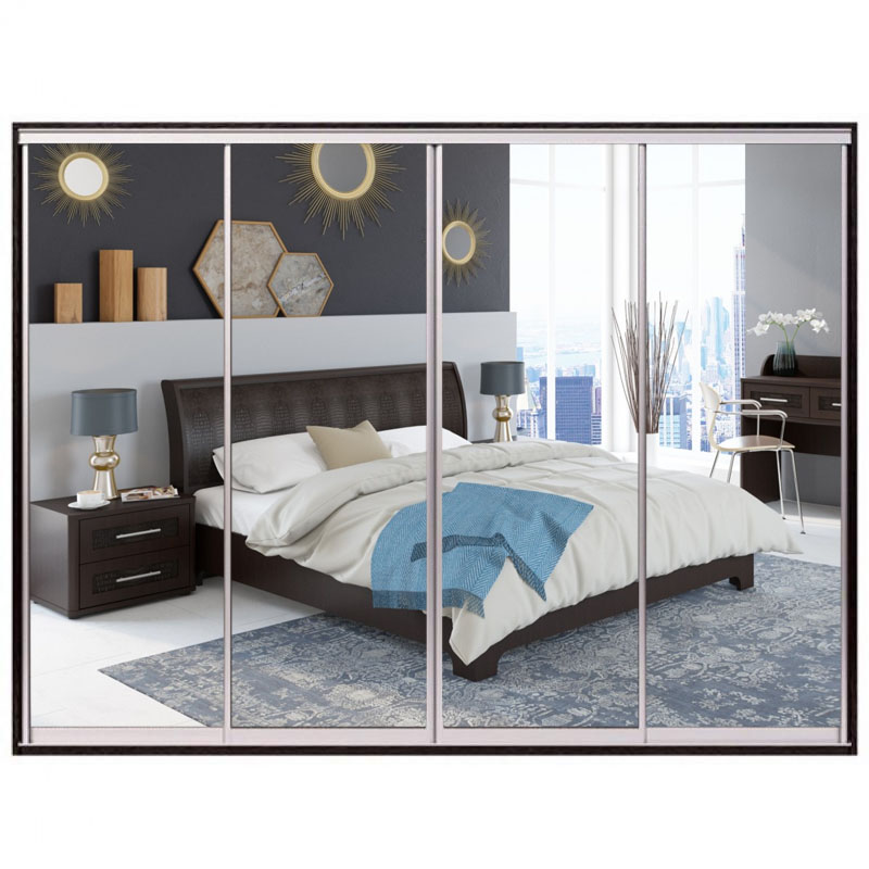 

Шкаф-купе Zevs Четырехдверный Зеркало 260х60х210 венге