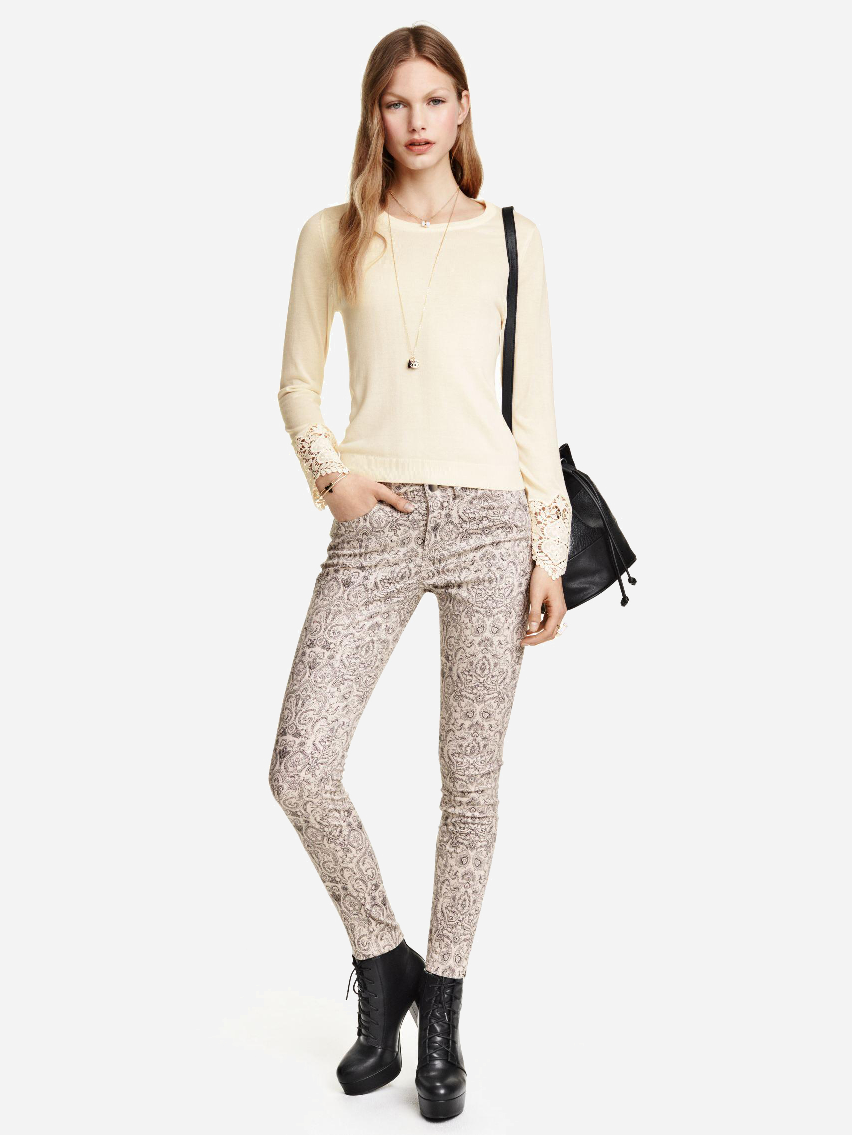 

Брюки H&M 3570013-ABAZ 40 Розовые с черным