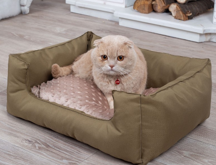 

Лежанка для котов и собак спальное место Комфорт хаки 60х45 см (5473422-De)