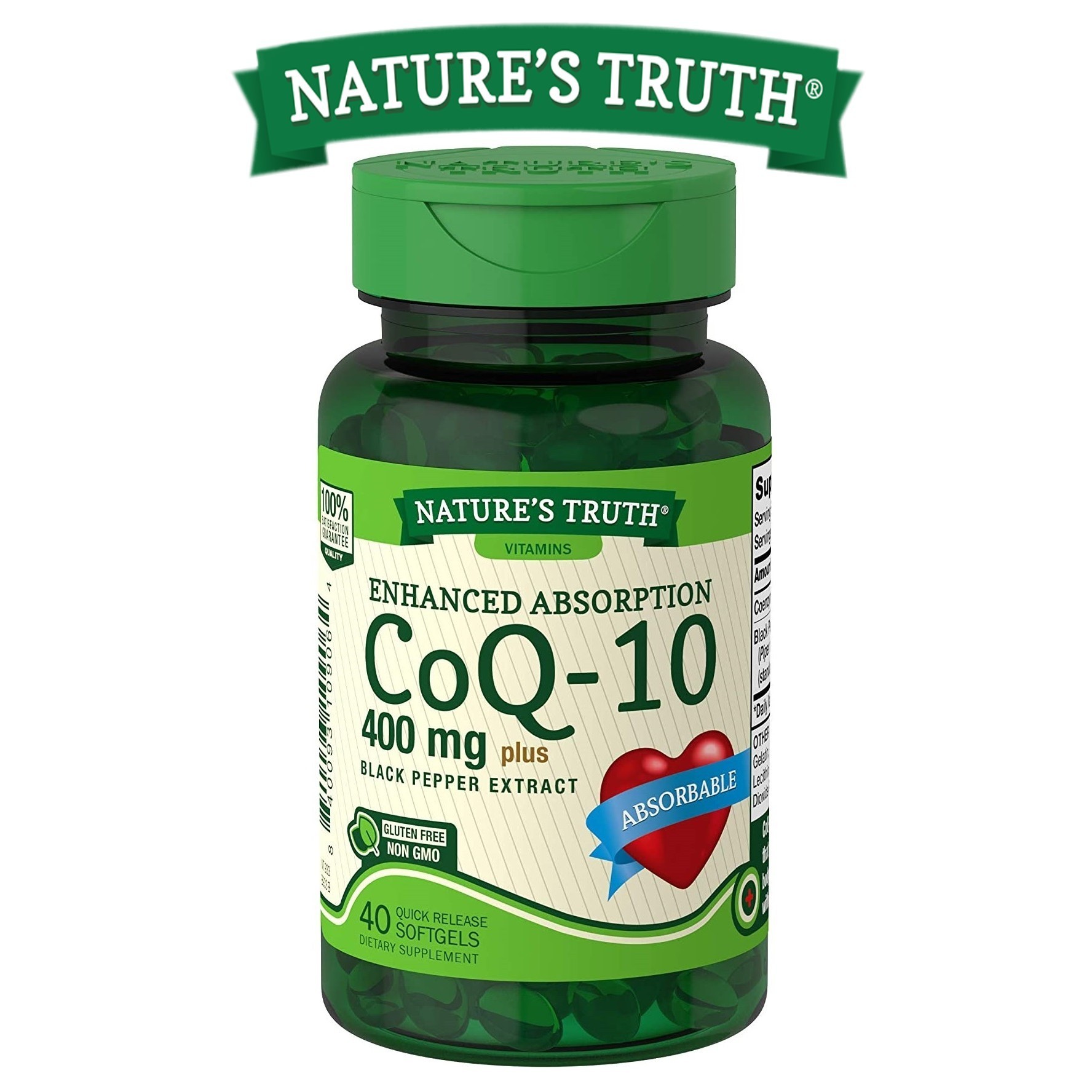 

Антиоксидант Nature's Truth CoQ-10 400 мг 40 гелевых капсул 1497