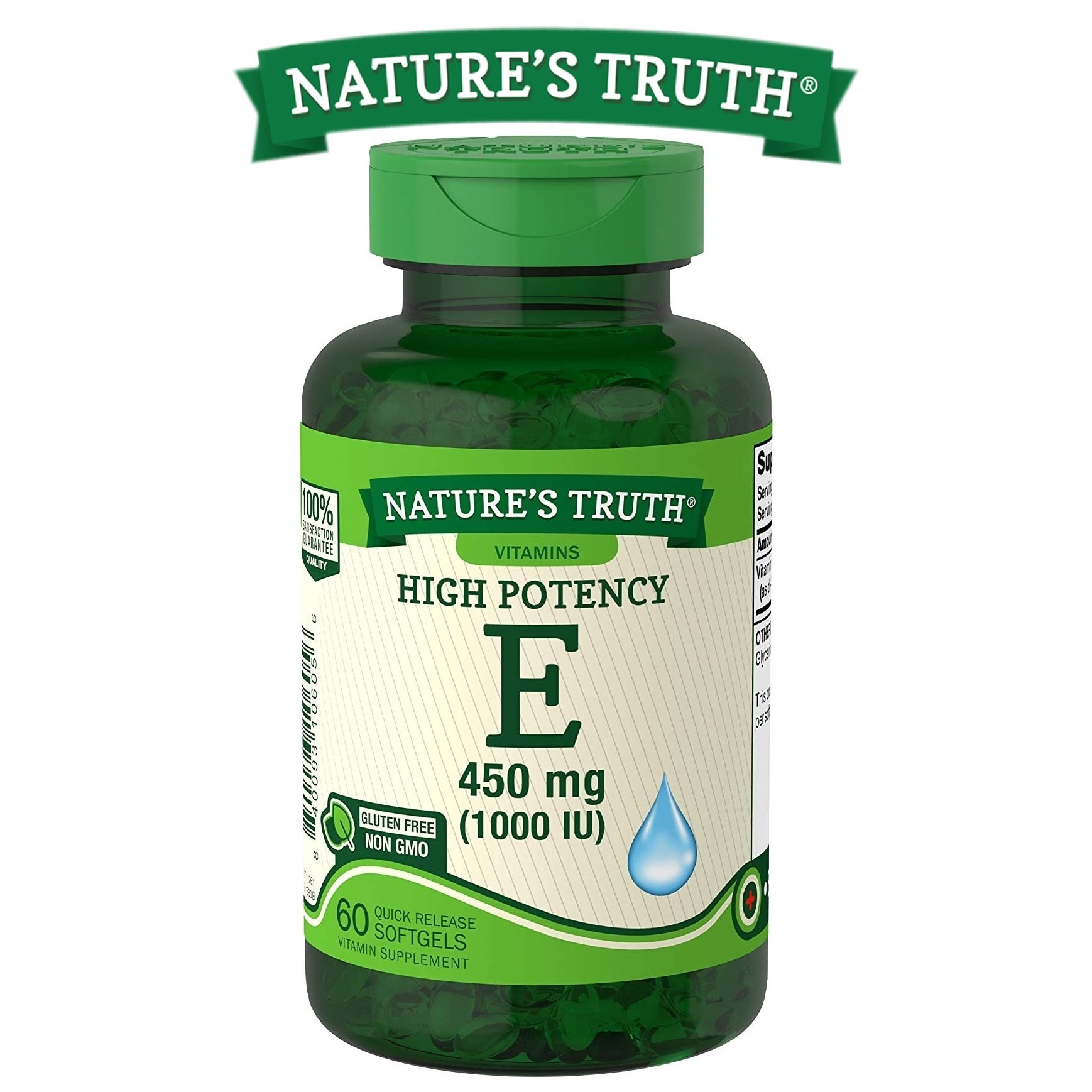 

Витамин Е Nature's Truth Vitamin E 450 мг (1000 IU) 60 гелевых капсул 1496