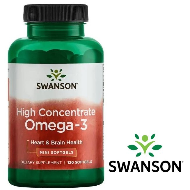 

Рыбий жир Swanson High Concentrate Omega-3 mini softgels 120 мини гелевых капсул 1549
