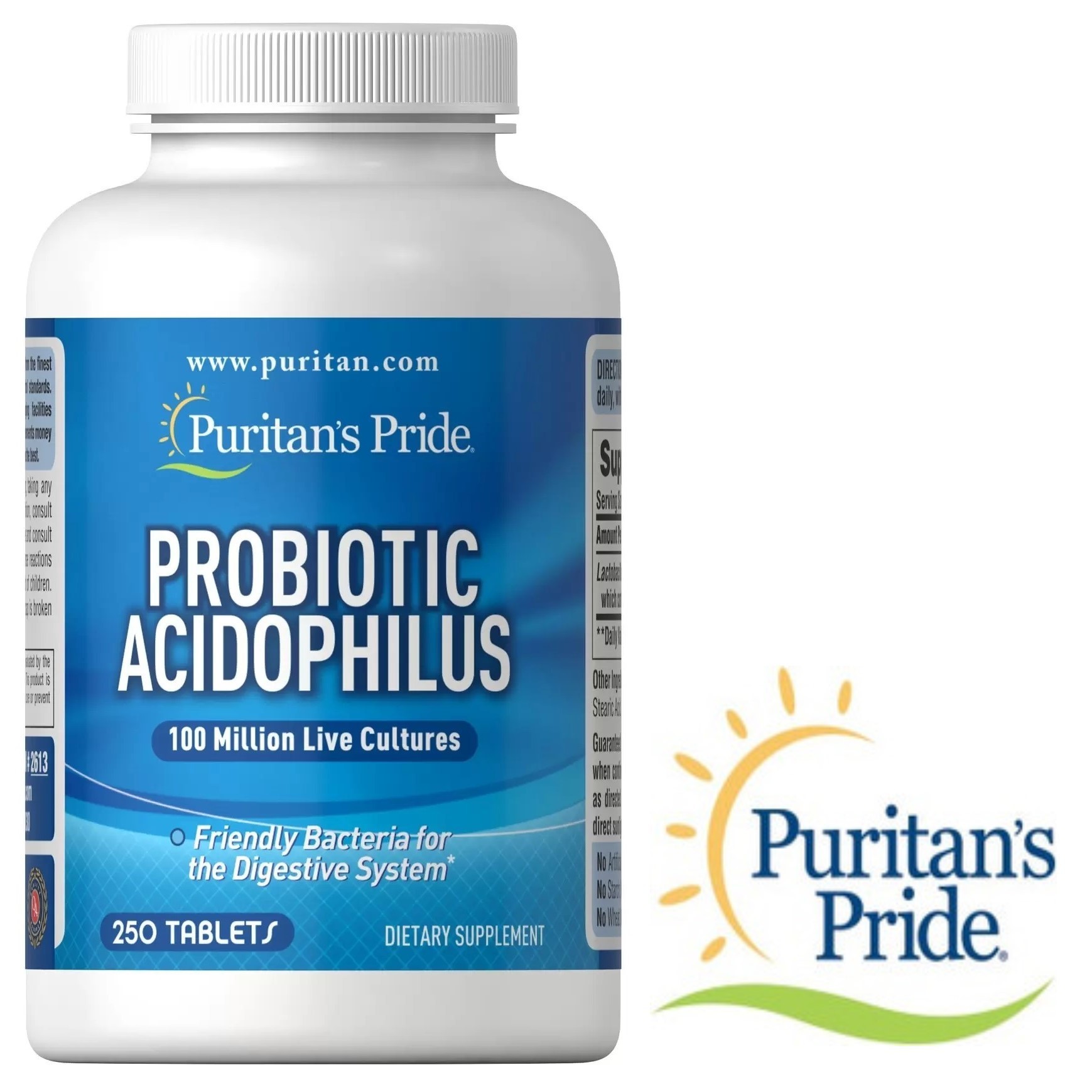 

Пробиотик Puritan's Pride Probiotic Acidophilus (100 million Active Cultures) 250 таблеток 1520