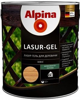 

ALPINA LASUR-GEL тонкослойная лазурь для защиты деревянных фасадов - ОРЕХ 0,75л.