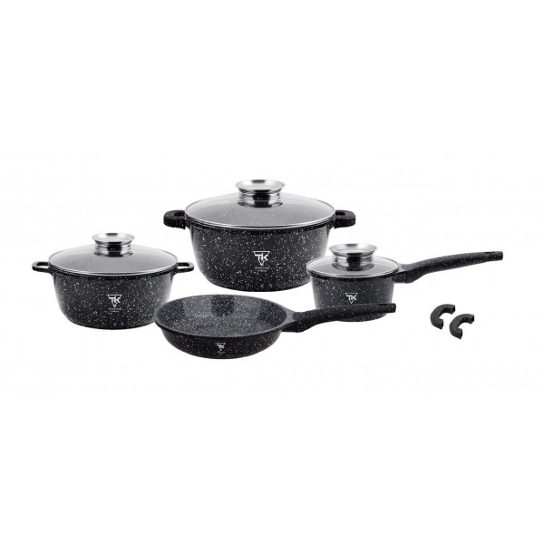 

Набор посуды с мраморным покрытием Top Kitchen TK00075 11 предметов Черный