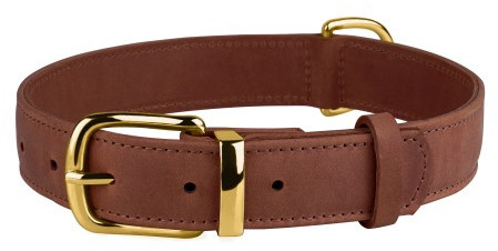 

Шкіряний Нашийник для Собак BronzeDog Crazy коньячний, XL 30 мм 46-60 см