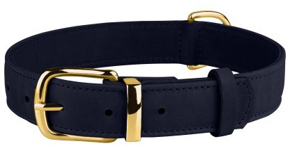 

Шкіряний Нашийник для Собак BronzeDog Crazy темно-синій, M 20 мм 30-39 см