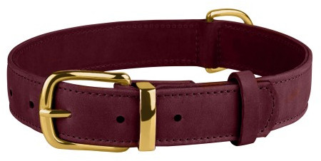 

Шкіряний Нашийник для Собак BronzeDog Crazy бордовий, M 20 мм 30-39 см