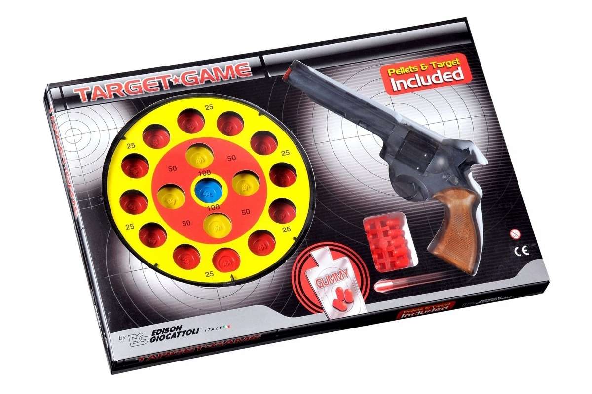 

Пистолет Edison Target Game 28см 8-зарядный с мишенью и пульками - 139982