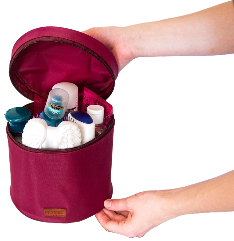 

Круглый органайзер для косметики Organize K009 винный R176375