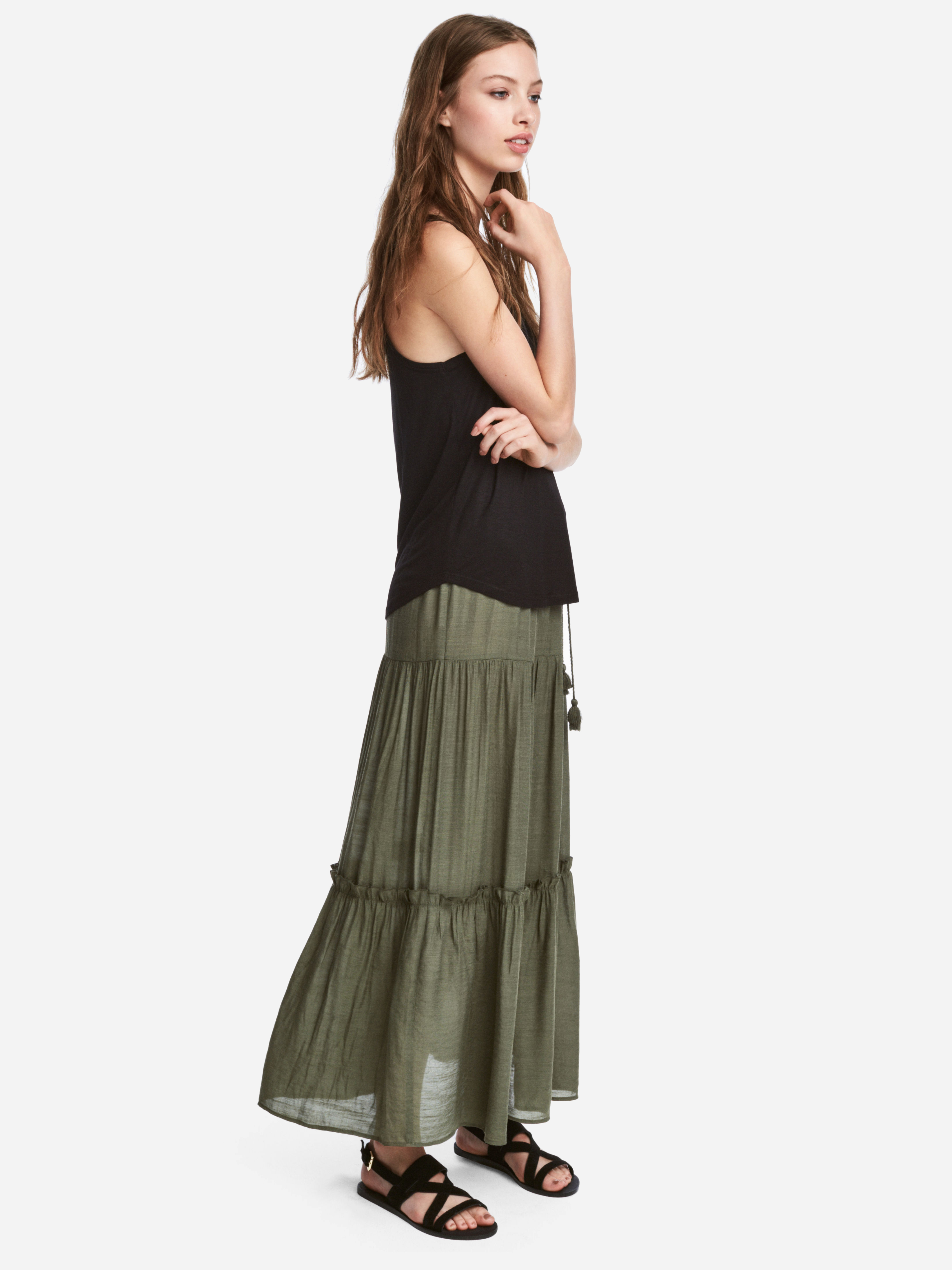 

Юбка H&M 5518096-ABTE 34 Болотная
