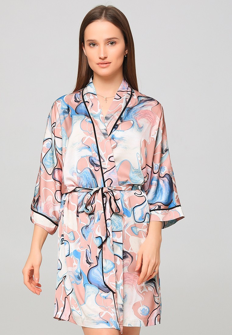 

Халат мини KAIZA 2XL эко-шелк Пудровый коралл