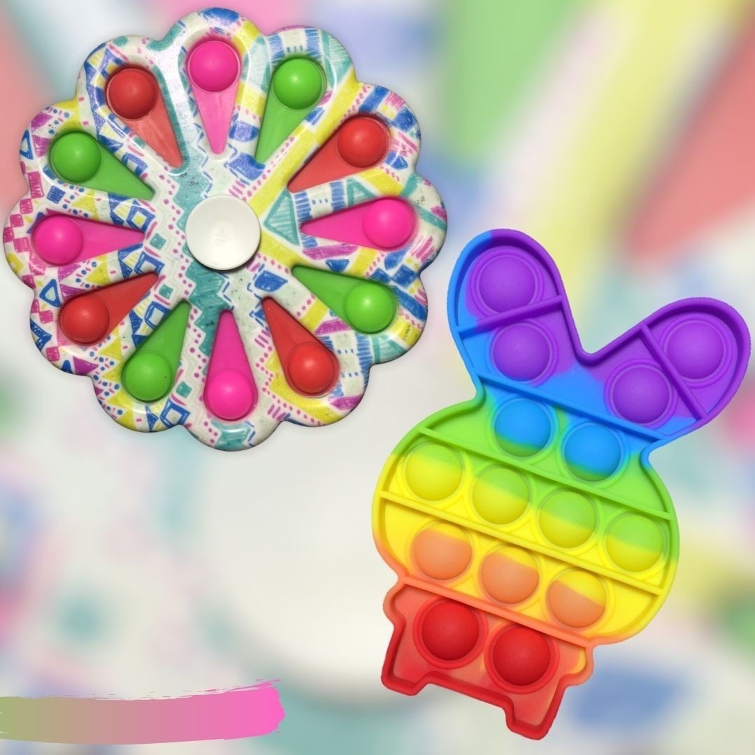 

Игрушки Антистресс Сенсорный Поп ит pop it Зайчик + Simple Dimple симпл димпл Цветок 15 см Спинер