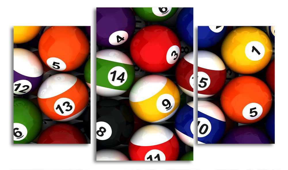

Модульная картина LaPrint Бильярдные шары 200x117 см