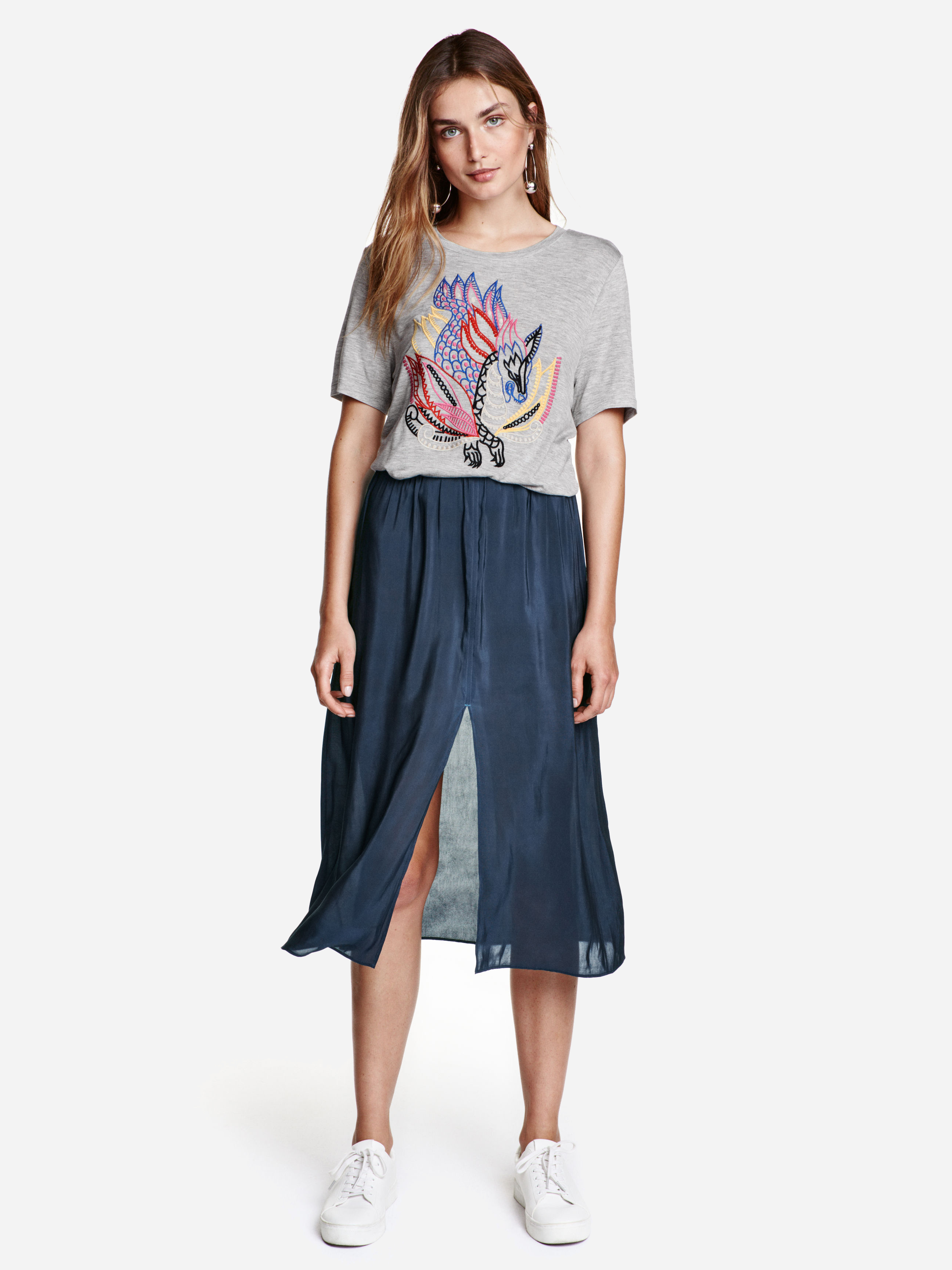 

Юбка H&M 4111914-AAQJ 36 Темно-синяя