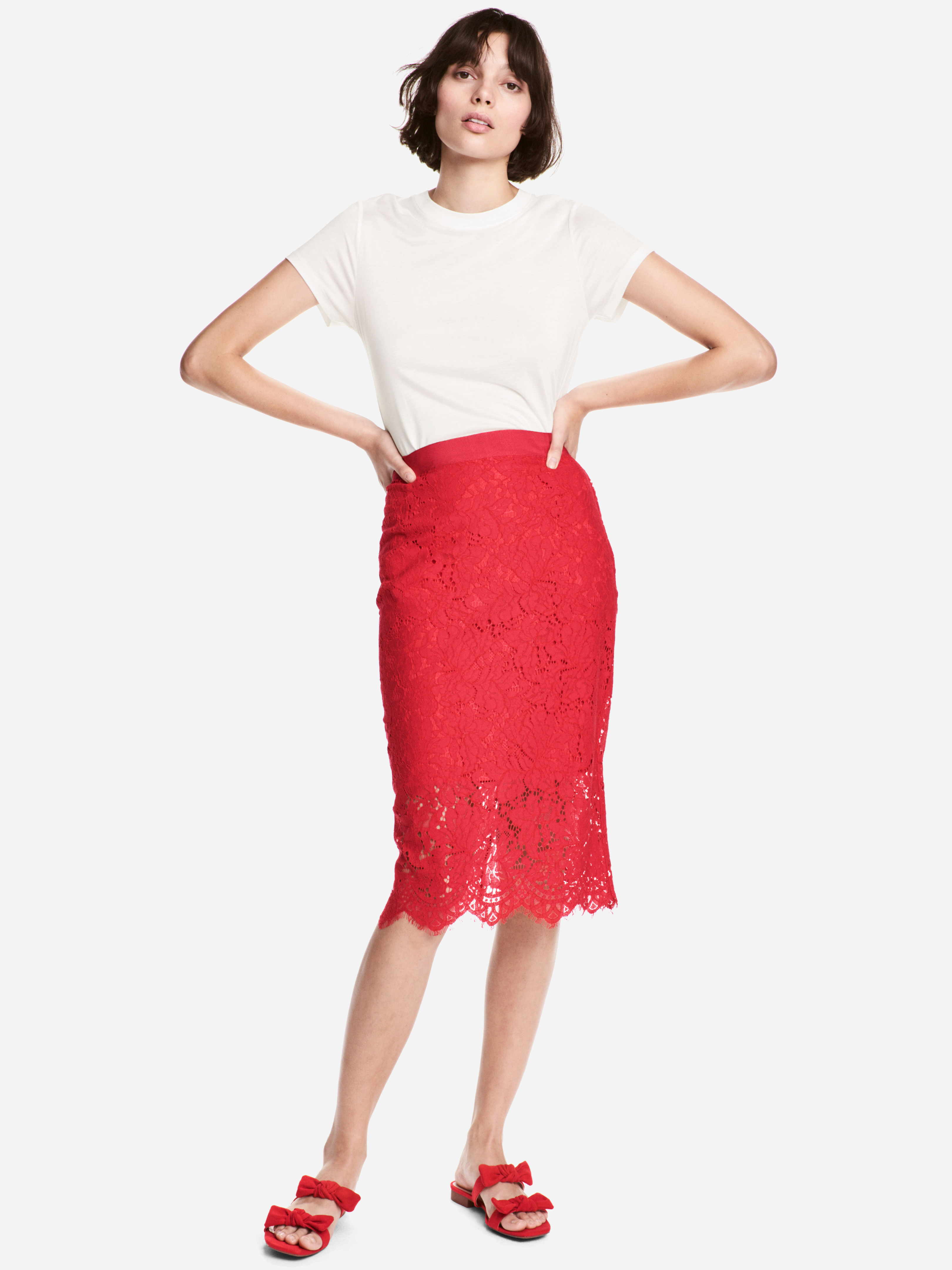 

Юбка H&M 4862145-AAOC 36 Ярко-красная