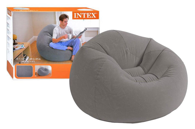 

Надувне крісло Intex Beanless Bag Chair 107*104*69 сіре 68579
