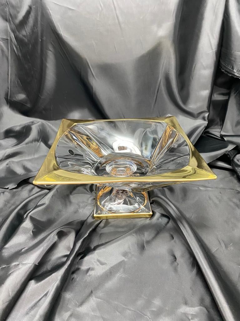 

Фруктовница Bohemia Crystal квадро золото 33 см