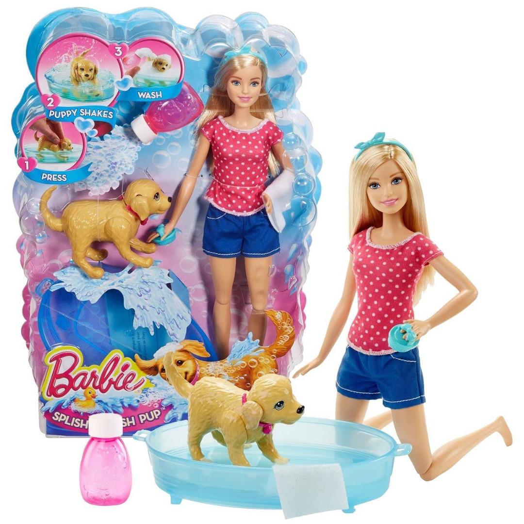 Кукольный набор Кукла Барби купание щенка - Barbie Splish Splash