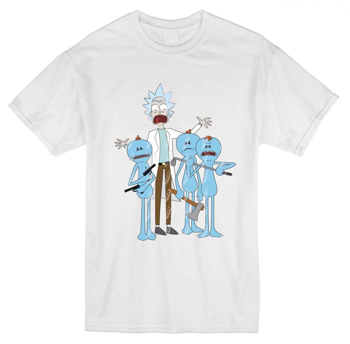 

​Футболка мужская с принтом "Комикс Рик и Морти и Мисикс*Comics Rick and Morty and Meeseeks" белая  TM WallZoo, ​Футболка мужская с принтом "Комикс Рик и Морти и Мисикс*Comics Rick and Morty and Meeseeks" белая S TM WallZoo