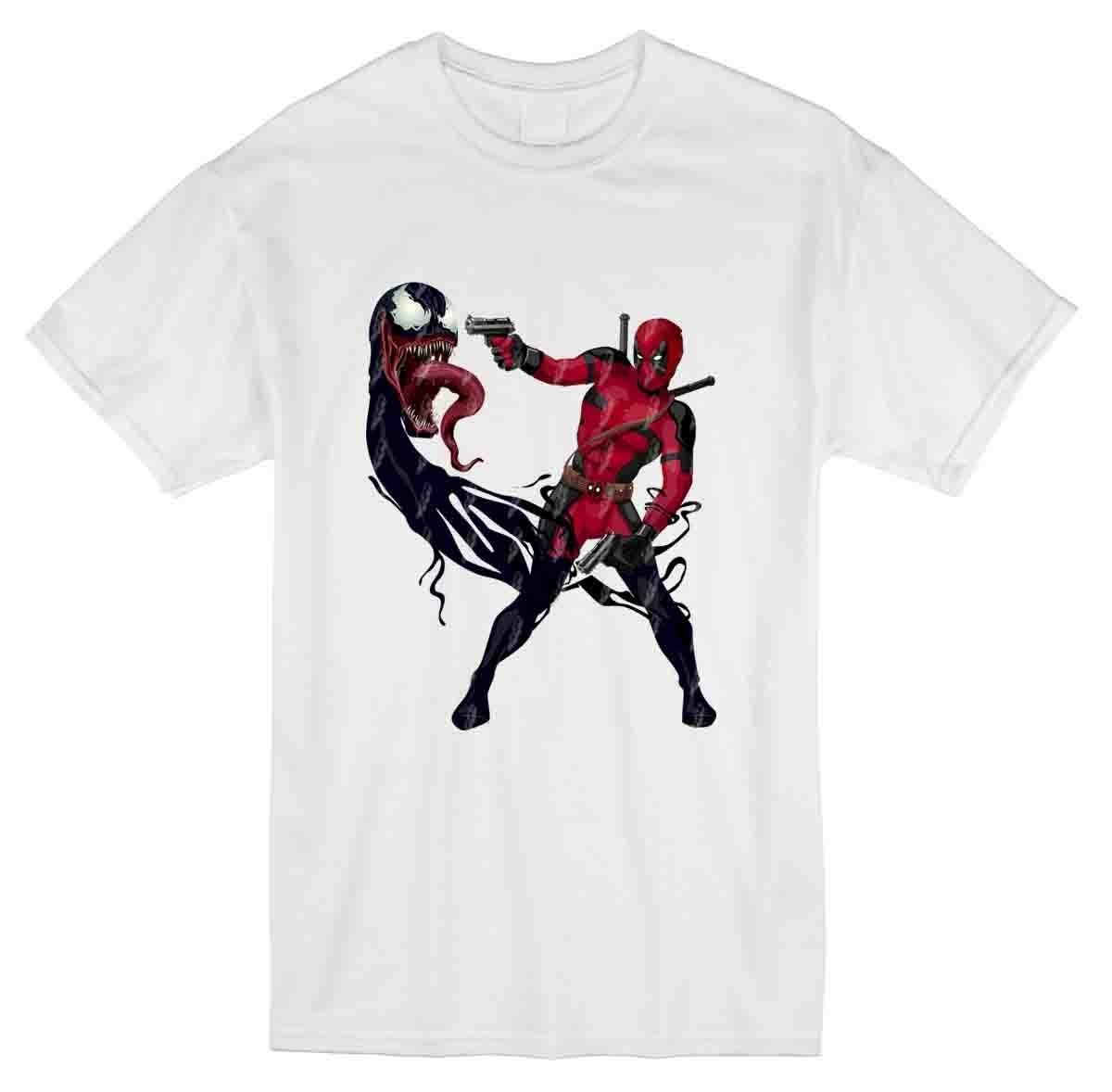 

​Футболка мужская с принтом "Комикс Дэдпул и Веном *Comics Deadpool and Venom" белая  TM WallZoo, ​Футболка мужская с принтом "Комикс Дэдпул и Веном *Comics Deadpool and Venom" белая L TM WallZoo