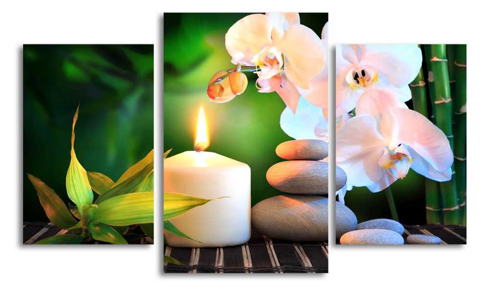 

Модульная картина LaPrint Орхидеи и свеча 200x117 см