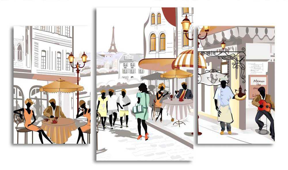 

Модульная картина LaPrint Рисованный город 200x117 см