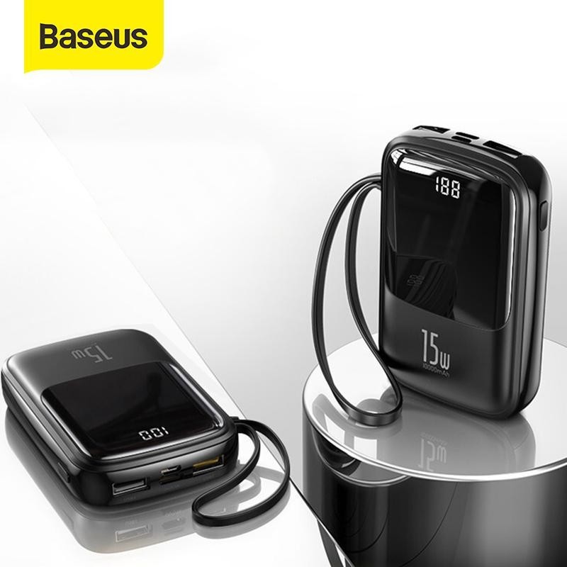 

Повербанк Baseus 10000mAh Quick Charge 15W с кабелем Lightning Black