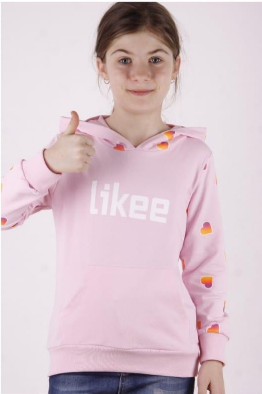 

Толстовка Likee для девочек, Артикул: 16291-розовый (6 лет 116 СМ)