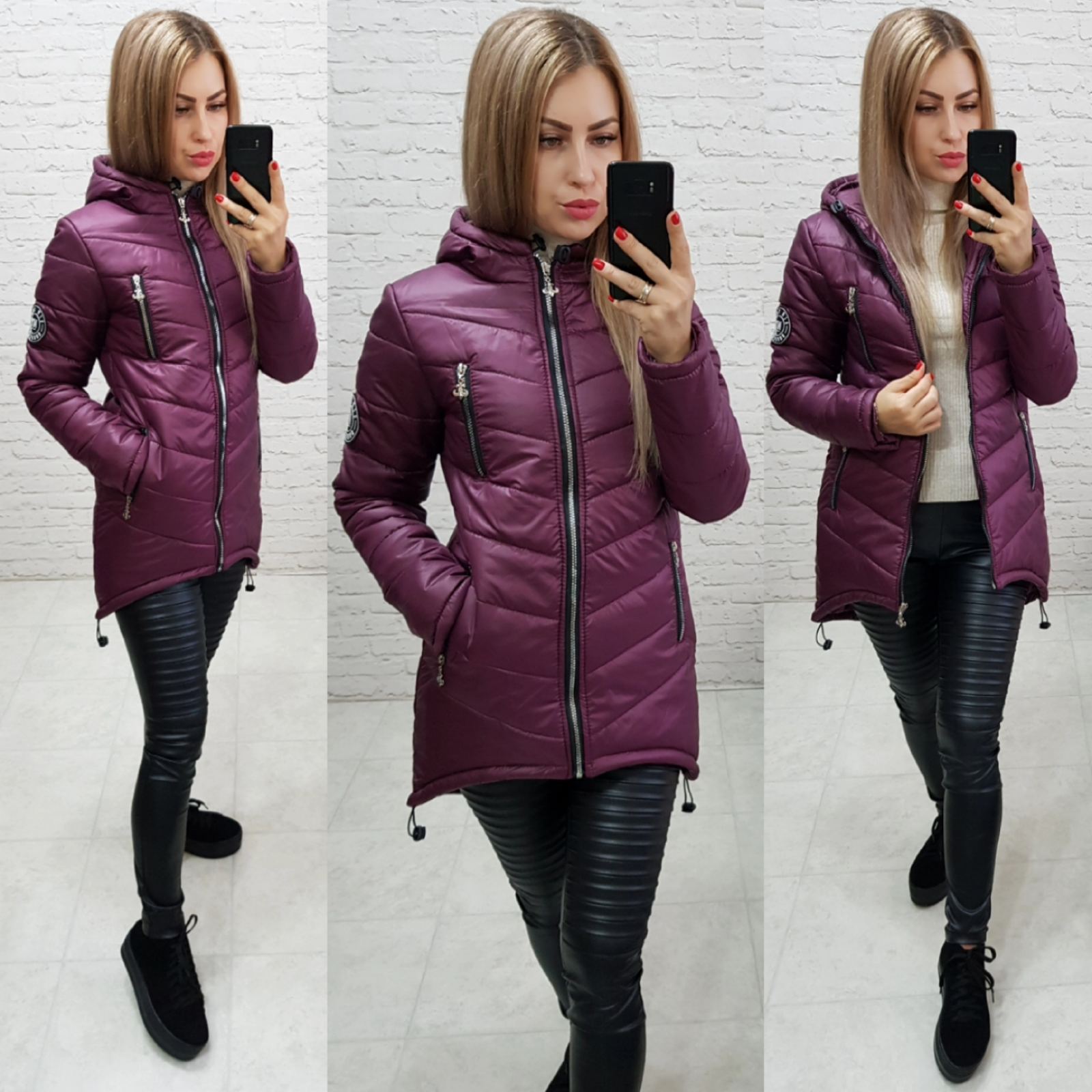 

Куртка KHAN женская зимняя 46 вишня арт. 300