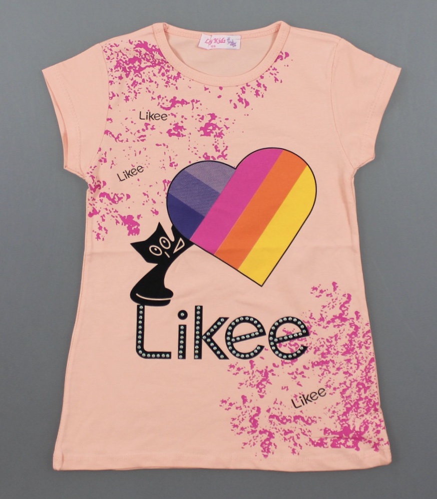 

Футболка Likee для девочек, Артикул: 3672-персиковый (122 СМ)