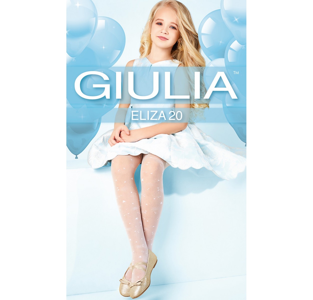 

Детские капроновые колготки Giulia Eliza 20, Артикул: 181448-белый (140-146 СМ)