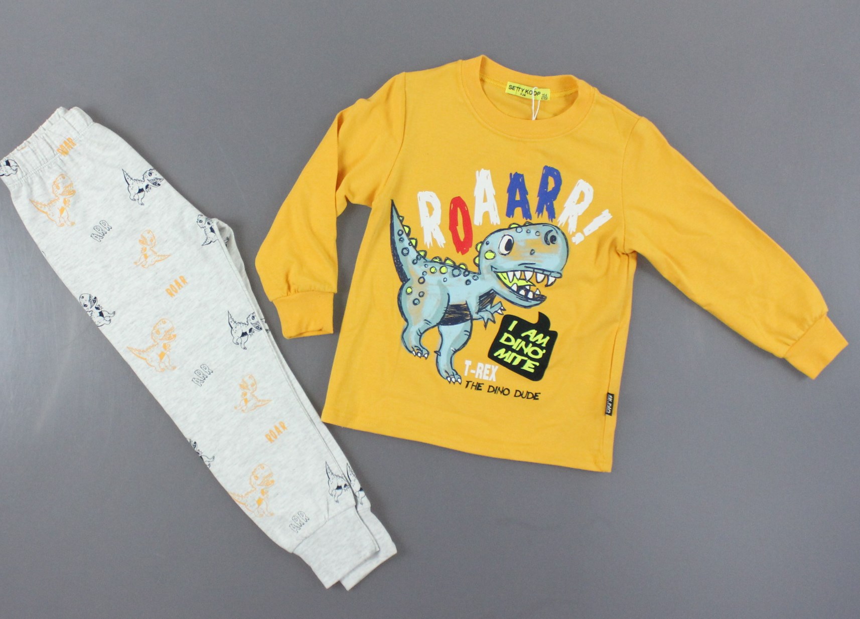 

PJM1003-горчица, Setty koop, Пижама для мальчиков, 3-8 лет. (6-7 лет 116-122 СМ)