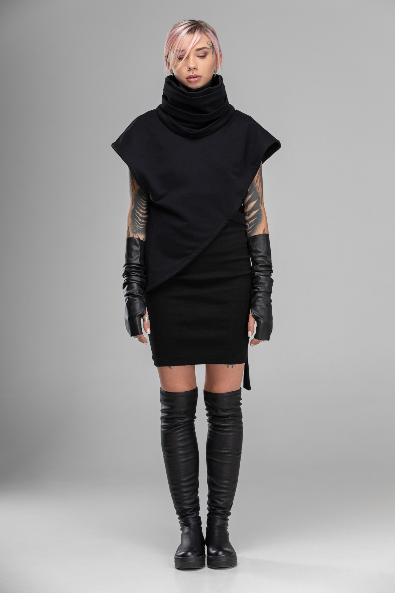 

Шарф Midnight А0157 Asymmetric overlay One size Черный