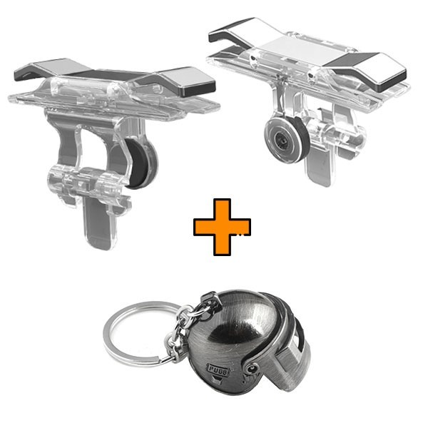 

Игровые контроллеры Marpiel E9 Silver (геймпад триггеры курки для смартфона для PUBG) + шлем 3 уровня