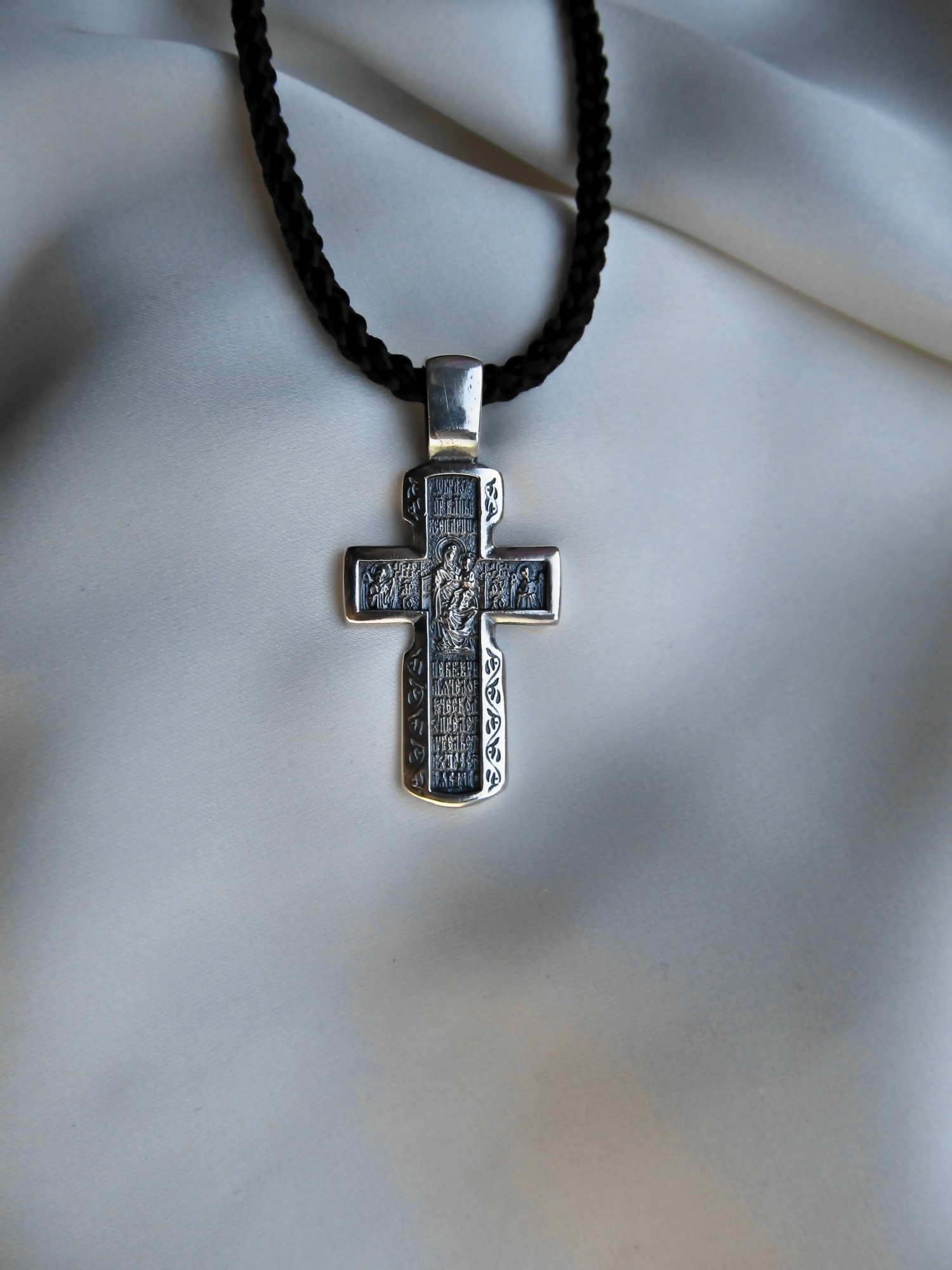 

Крест серебряный Распятие Христово Деисус Икона Божией Матери SilverArtisan 0.0006