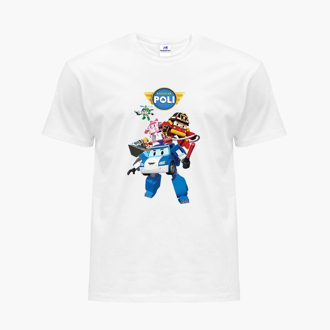 

Детская футболка Робокар Поли (Robocar Poli) (9224-1619) 134-140 см Хлопок Белый